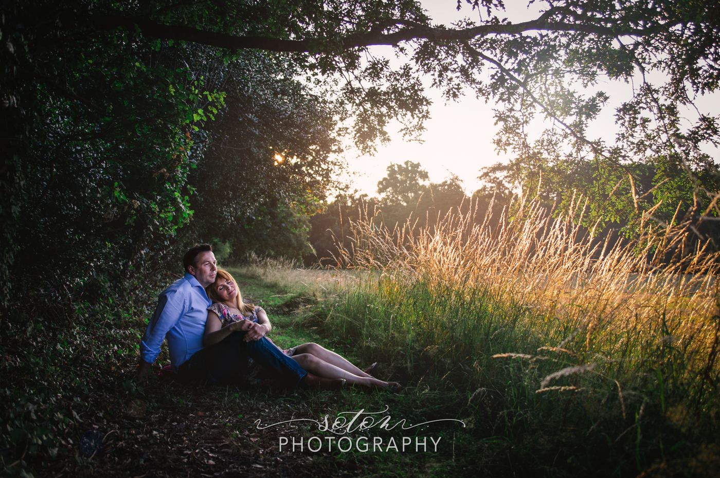 Engagement session in golden light